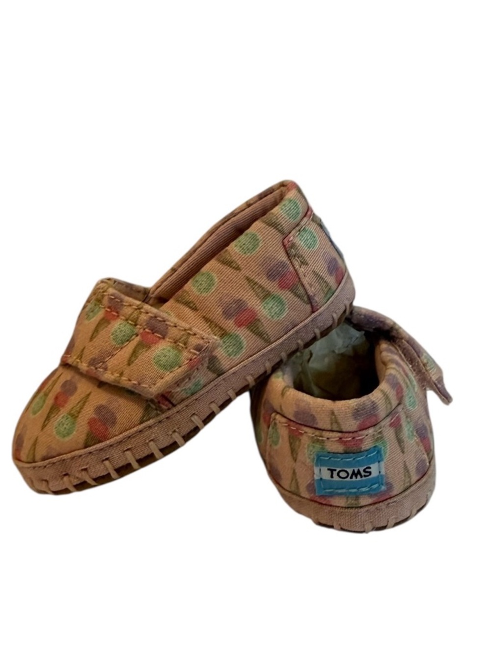TOMS Baby Girl Pink Ice Cream Social Shoes 
Size: 2
